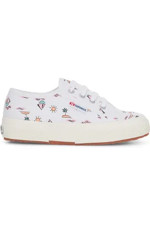 Superga 2750 KIDS SEA PRINT Le Corte bajo Niño WHITE SEA PRINT