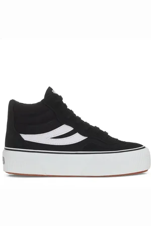 Superga 3141 REVOLLEY MID PLATFORM Zapatillas Cuña Mujer NEGRO