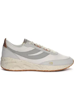 Superga 4089 TRAINING SLIM SUEDE NYLON LEATHER Sneakers Corte Bajo Unisex WHITE AVORIO-GREY LT-CASHEW