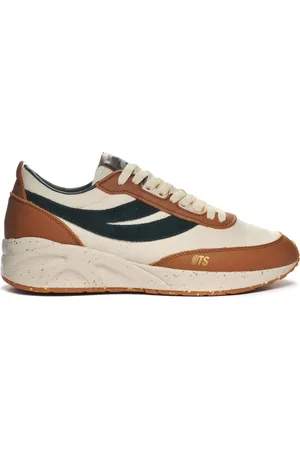 Superga 4089 TRAINING 9TS SLIM CANVAS LEATHER HAIRY SUEDE Sneakers Corte Bajo Unisex GESSO-CASHEW-DARKEST SPRUCE