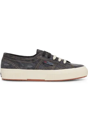 Superga 2750 DENIM DE ALGODÓN DESTRUIDO Le Corte bajo Unisex BLACK BRISTOL- GARDENIA