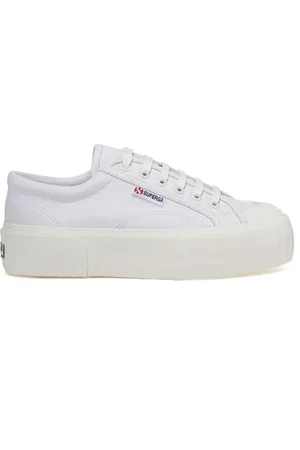 Superga 2631 STRIPE PLATFORM VEGAN MATERIAL Deportivas Cuña Mujer - AVORIO
