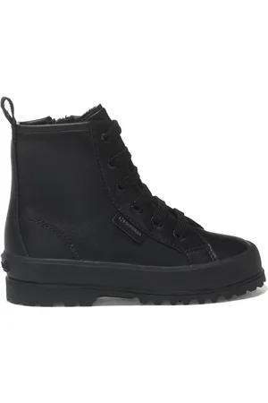 Superga 2643 KIDS ALPINA VEGAN MATERIAL Botines Cremallera Niños unisex TOTAL BLACK