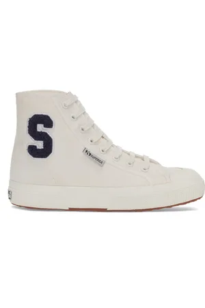 Superga 2295 PARCHE DE TERRY DE ALGODÓN Le Corte medio Unisex BLANCO AVORIO-NAVY-F AVORIO
