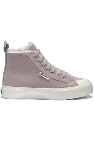 Superga 2696 KIDS STRIPE SUEDE Zapatillas Corte medio Niño unisex VIOLET HUSHED-FAVORIO