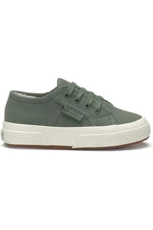 Superga 2750 KIDS WATERPROOF COTTON Le Sneaker Niño unisex GRIS VERDE-FAVORIO