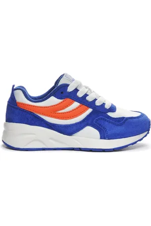 Superga 4073 KIDS TRAINING POLY SUEDE Deportivas Corte Bajo Niños unisex AZUL ROYAL- -NARANJA