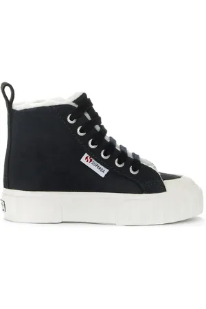 Superga 2696 KIDS STRIPE SUEDE Deportivas Corte medio Niños unisex AZUL GRIS DK-FAVORIO