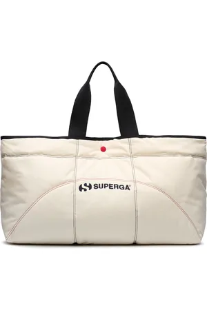 Superga MAXI PADDED WAXED CANVAS TOTE BAG COLORBLOCK Bags TOTE BAG Unisex WHITE AVORIO-NAVY-RED