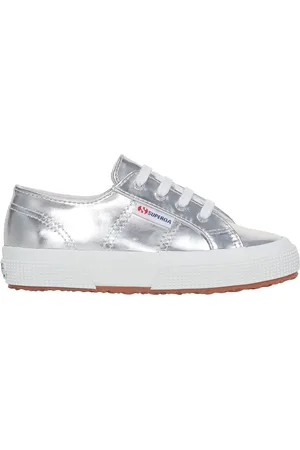 Superga 2750 KIDS MIRROR SYNTHETIC MATERIAL Le Low Cut Girl SILVER
