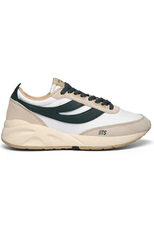 Superga 4089 TRAINING 9TS SLIM Sneakers Low Cut Unisex WHITE- NATURAL-GREEN DK FOREST- LT