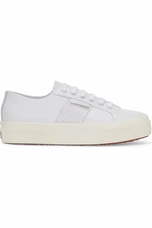 Superga 2740 PLATFORM SNAKE Lady Shoes Wedge Woman WHITE-SILVER-FAVORIO