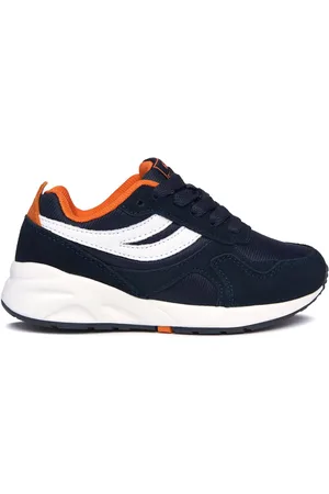 Superga 4073 KIDS TRAINING POLY SUEDE Sneakers Low Cut Kid unisex BLUE NAVY-WHITE-ORANGE