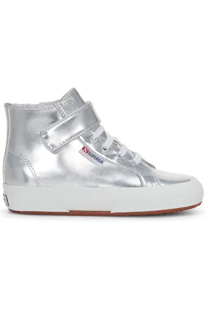 Superga 2709 KIDS MIRROR SYNTHETIC MATERIAL Le Mid Cut Girl SILVER