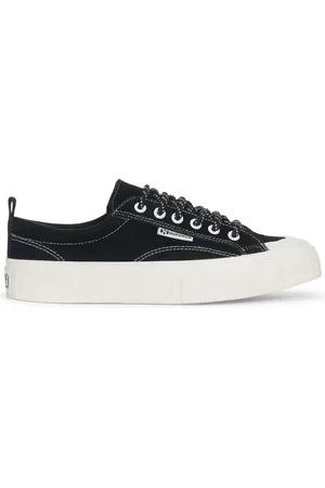 Superga 2630 STRIPE SUEDE CONTRAST STITCHING Sneakers Low Cut Unisex BLACK-WHITE AVORIO-FAVORIO