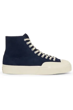 Superga 2433 WORKS HAIRY SUEDE Le Mid Cut Unisex NAVY-OFF WHITE
