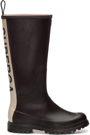 Superga 799 RUBBER BOOTS LETTERING Botas de Goma Corte Alto Unisex BLACK BRISTOL-OFF WHITE