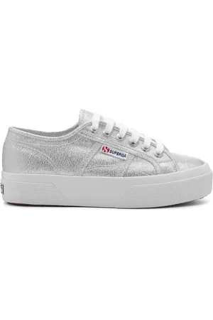 Superga 2740 PLATAFORMA LAME Zapatos Mujer Cuña Mujer GRIS PLATA