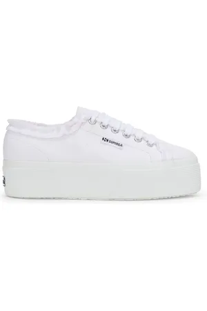 Superga 3790 PLATFORM JERSEY ROUCHES LEGGERA Lady Shoes Wedge Woman WHITE
