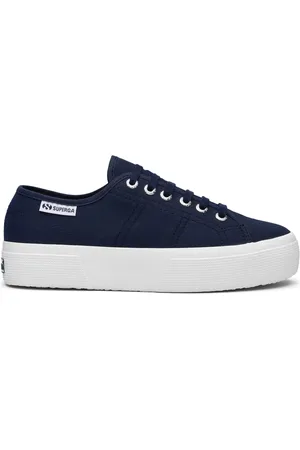 Superga 3740 PLATFORM LEGGERA Lady Shoes Wedge Woman NAVY-FWHITE