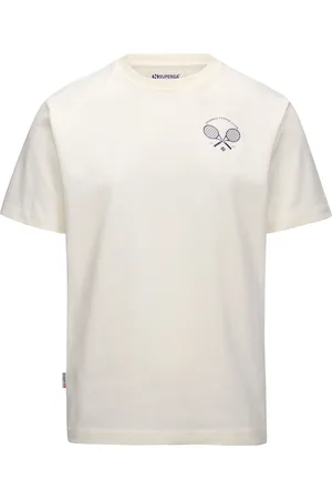 Superga TENNIS CLUB T-SHIRT T-ShirtsTop T-Shirt Unisex WHITE AVORIO-NAVY TENNIS CLUB