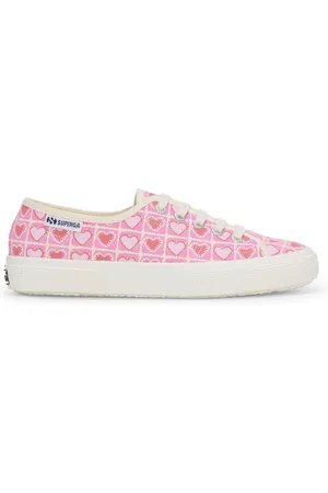 Superga 3750 HEART CROCHET PRINT LEGGERA Le Low Cut Woman PINK- -CORAL