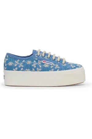 Superga 2790 PLATFORM SANGALLO Lady Shoes Wedge Woman BLUE INDACO-FAVORIO