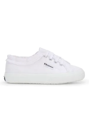 Superga 3750 KIDS JERSEY ROUCHES LEGGERA Le Low Cut Girl WHITE