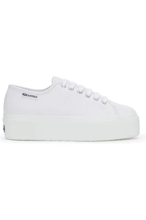 Superga 3790 PLATFORM VEGAN TUMBLED MATERIAL LEGGERA Lady Shoes Wedge Woman WHITE