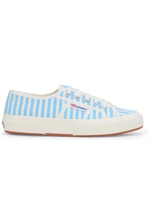 Superga 2750 STRIPES PRINT Le Low Cut Unisex OFF WHITE-AZURE SUMMER SKY