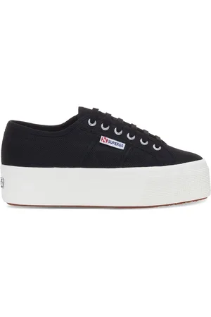 Superga 2790 PLATFORM Lady Shoes Wedge Woman BLACK-F AVORIO