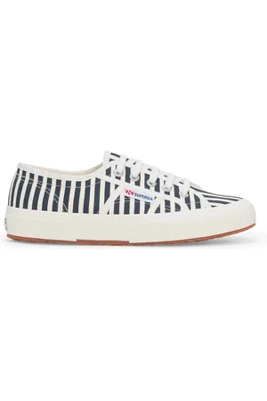 Superga 2750 STRIPES PRINT Le Low Cut Unisex OFF WHITE-NAVY