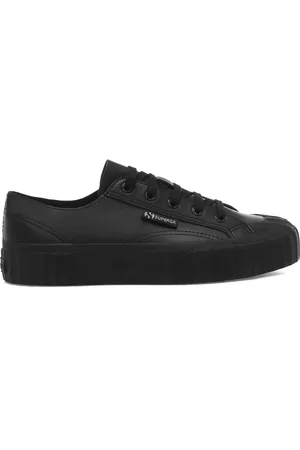 Superga 2630 STRIPE UNLINED NAPPA Sneakers Corte Bajo Unisex TOTAL BLACK