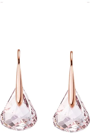 Swarovski Pendientes Lunar, Rosas, Baño tono oro