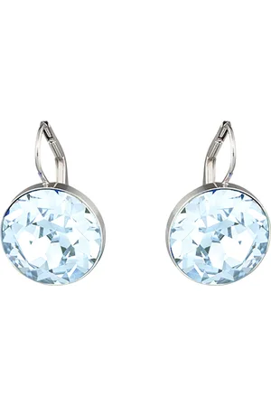 Swarovski Pendientes Bella, Azules, Baño de rodio