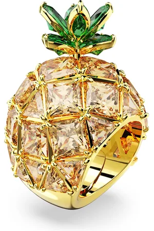 Swarovski Anillo de cóctel Idyllia, Piña, Multicolor, Baño tono oro