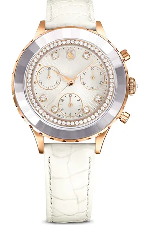 Swarovski Reloj Octea Chrono, Fabricado en Suiza, Correa de piel, , Acabado tono oro rosa