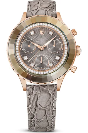 Swarovski Reloj Octea Chrono, Fabricado en Suiza, Correa de piel, , Acabado tono oro rosa