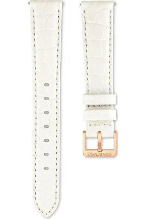 Swarovski Correa de reloj, 16 mm (0,63") de ancho, Correa de piel, Blanca