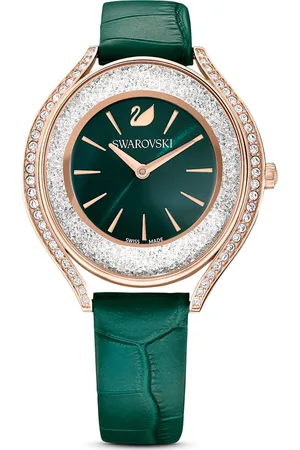 Swarovski Reloj Crystalline Aura, Fabricado en Suiza, Correa de piel, , Acabado tono oro rosa