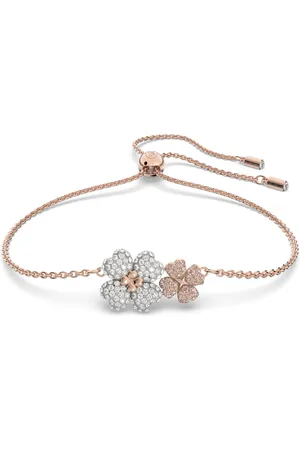 Swarovski Pulsera Latisha, Flor, Multicolor, Baño tono oro