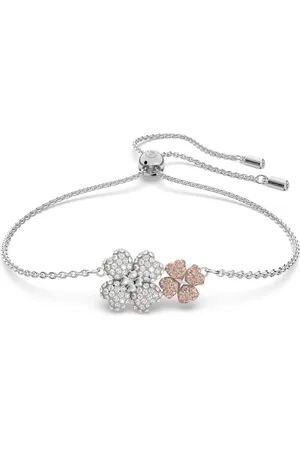 Swarovski Pulsera Latisha, Flor, Multicolor, Baño de rodio