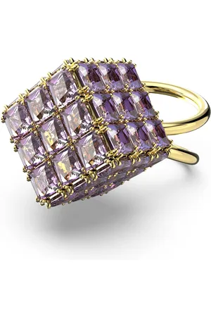 Swarovski Anillo de cóctel Curiosa, Talla cuadrada, , Baño tono oro