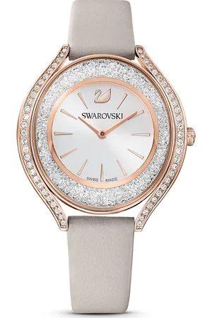 Swarovski Reloj Crystalline Aura, Fabricado en Suiza, Correa de piel, , Acabado tono oro rosa