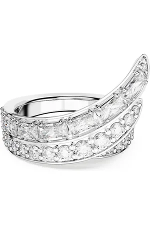 Swarovski Anillo de cóctel Hyperbola, Tallas mixtas, Bandas dobles, , Baño de rodio