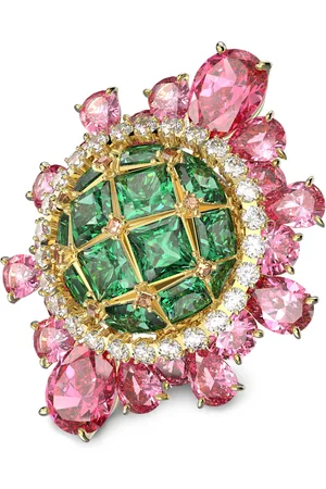 Swarovski Anillo de cóctel Curiosa, Multicolor, Baño tono oro