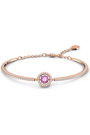 Swarovski Brazalete Una, Talla redonda, , Baño tono oro rosa