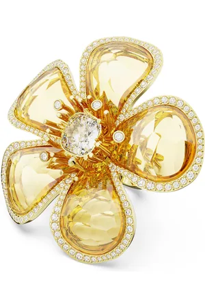 Swarovski Anillo de cóctel Idyllia, Flor, , Baño tono oro