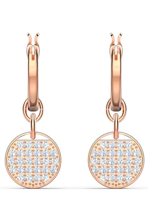 Swarovski Pendientes Sublima, Blancos, Baño tono oro rosa