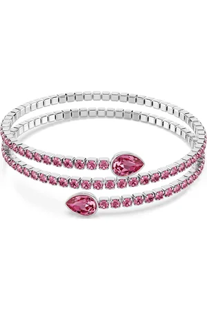 Swarovski Brazalete Twisty, Tallas mixtas, , Baño de rodio